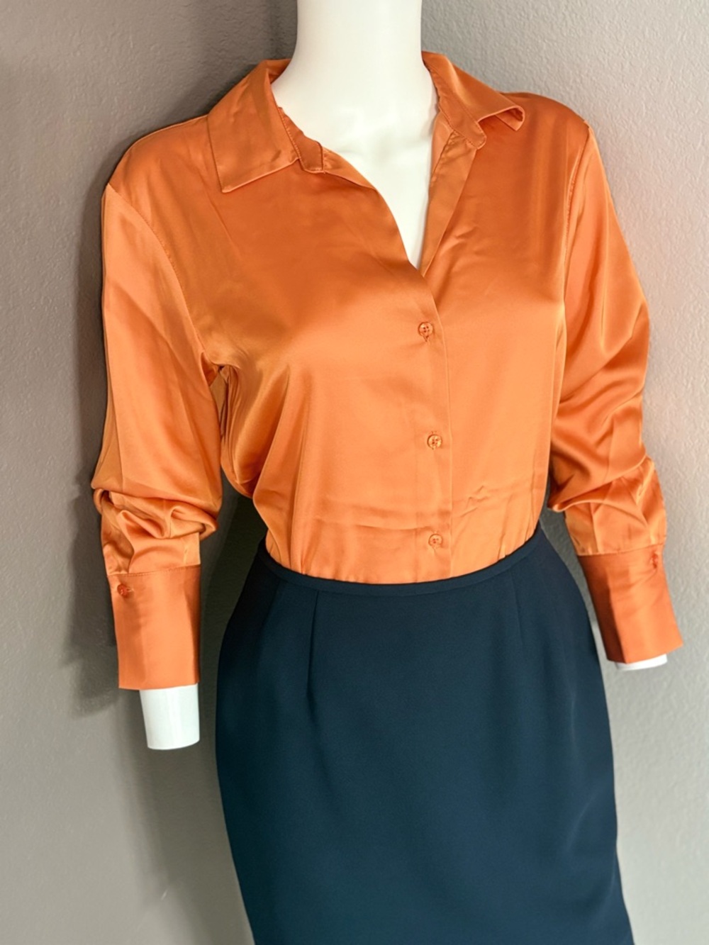 cupcakes & cashmere Orange Button-Down Blouse